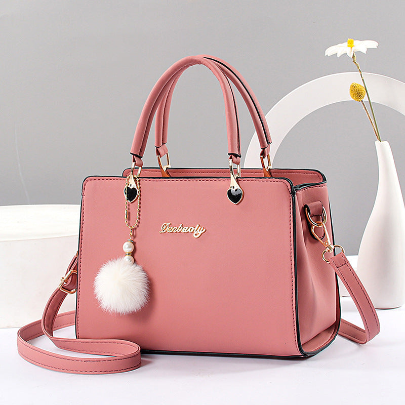 Elegant Lightweight Faux Leather Handbag - Women's Solid Color Shoulder Bag with Tassel Embellishment, Adjustable Strap, Zipper Closure, Polyester Lined, Edge Paint Detail - Available in Multiple Colors