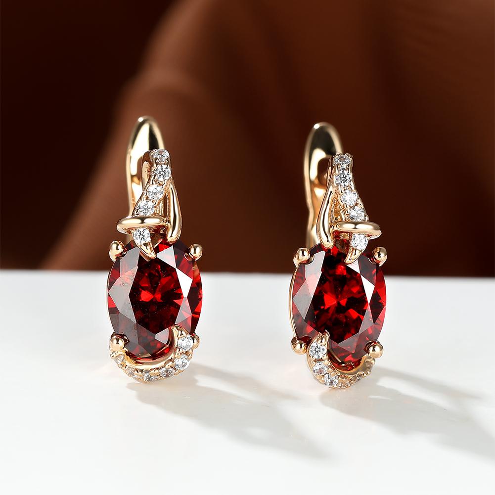 Gold-Plated Copper Zircon Stud Earrings