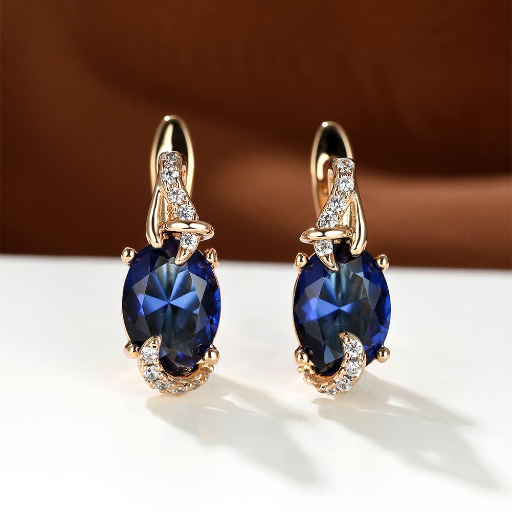 Gold-Plated Copper Zircon Stud Earrings