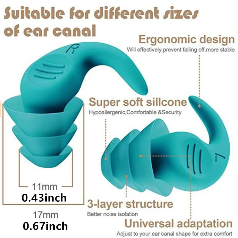 [Soft Earplugs] 1pair Silicone Soft Earplugs | Sound Insulation Ear Protection Earplugs for Sleeping Swimming Travel Noise Reduction Waterproof