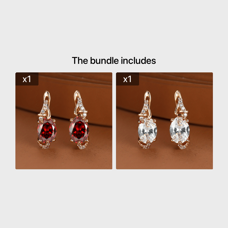 Gold-Plated Copper Zircon Stud Earrings