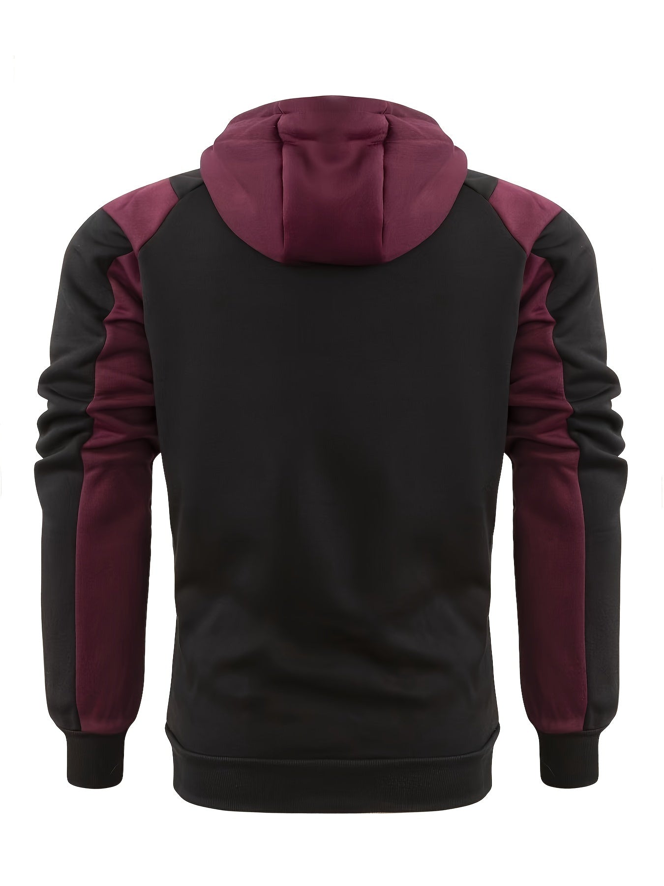 Men's Casual Color Block Zip Up Jacket With Hood - Varsity Style -  Soft Fleece Lining - Perfect for Fall/Winter - Ideal Gift for Teenagers & Young Adults