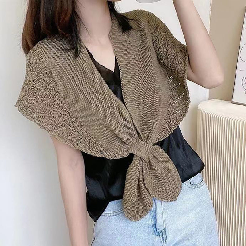 [Stylish Shawl] Lightweight Polyester Women's Stylish Openwork Yarn Shawl | Machine Washable, Perfect for Layering or Standalone Outfits, Weekend Casual Wrap | Versatile Shawl