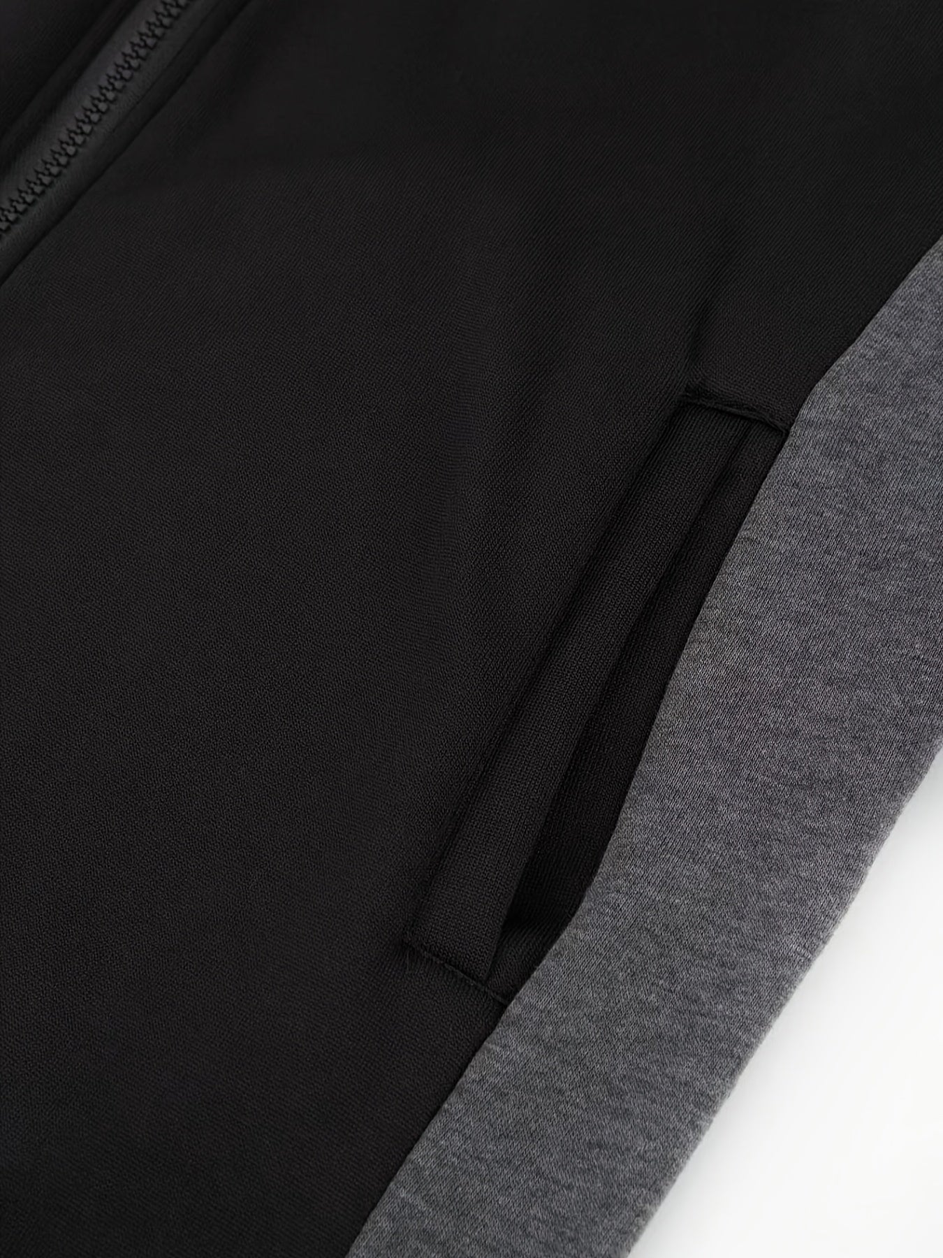 Men's Casual Color Block Zip Up Jacket With Hood - Varsity Style -  Soft Fleece Lining - Perfect for Fall/Winter - Ideal Gift for Teenagers & Young Adults