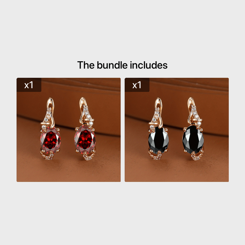 Gold-Plated Copper Zircon Stud Earrings