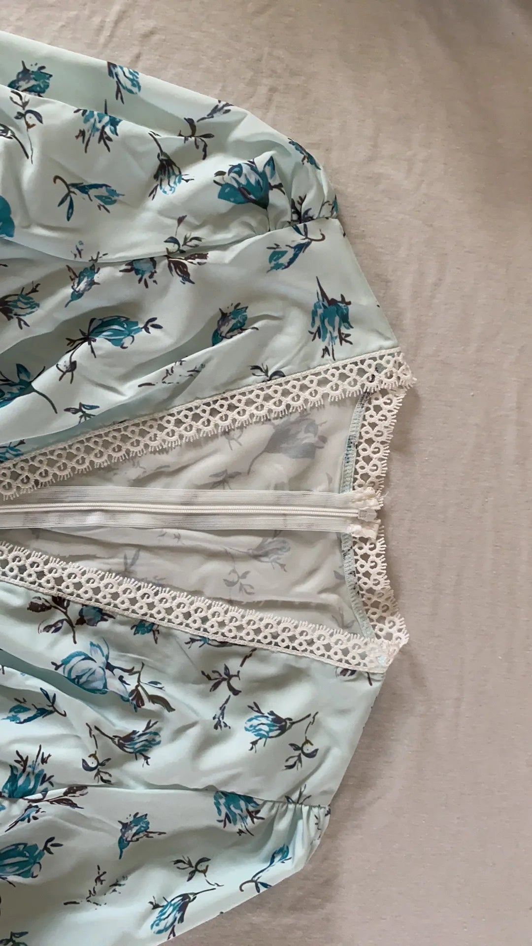 Women Floral Print Mini Dress High Waist A-Line Summer Autumn Long Sleeve V Neck Dresses Vintage Beach Vacation Casual Vestidos