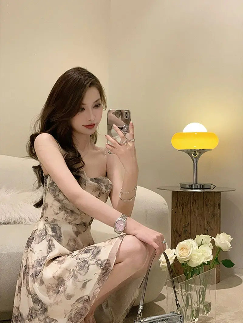 Mini Dresses Women Vintage Floral Temper Hollow Out Summer French Style Aesthetic Party Chic Streetwear Tender Sleeveless Casual