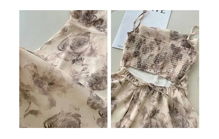 Mini Dresses Women Vintage Floral Temper Hollow Out Summer French Style Aesthetic Party Chic Streetwear Tender Sleeveless Casual