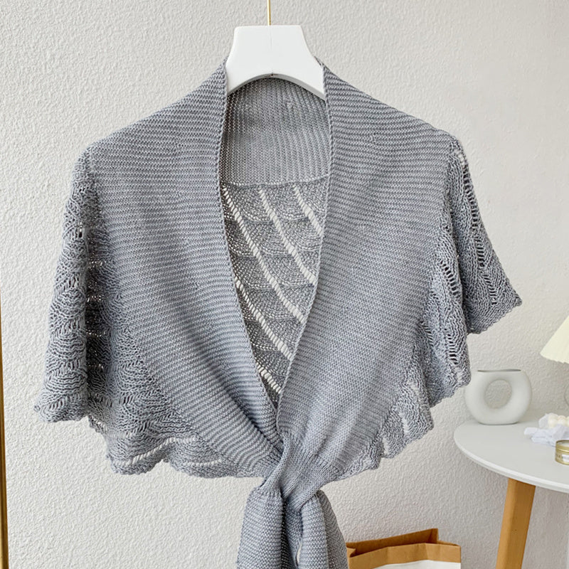 [Stylish Shawl] Lightweight Polyester Women's Stylish Openwork Yarn Shawl | Machine Washable, Perfect for Layering or Standalone Outfits, Weekend Casual Wrap | Versatile Shawl