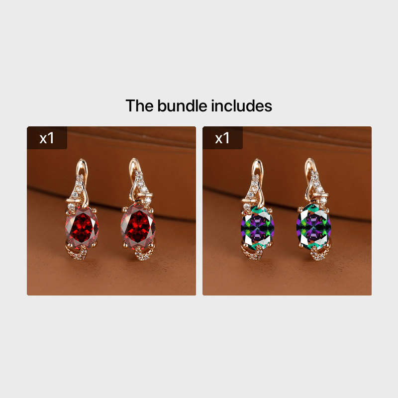 Gold-Plated Copper Zircon Stud Earrings