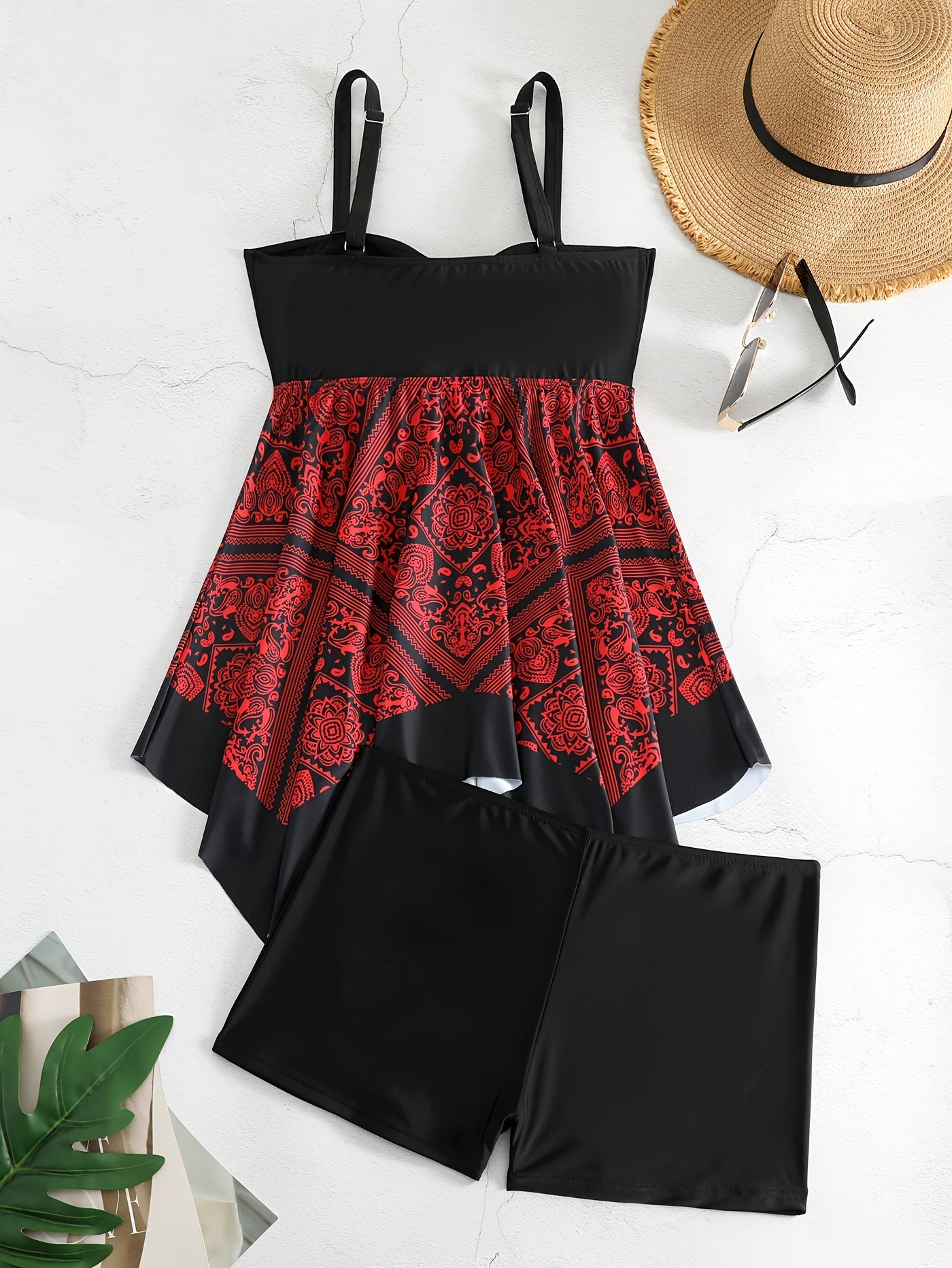 [Sexy Swimsuit] Sexy Plus Size Women's One-Piece Printed Swimsuit | Printed Swimwear