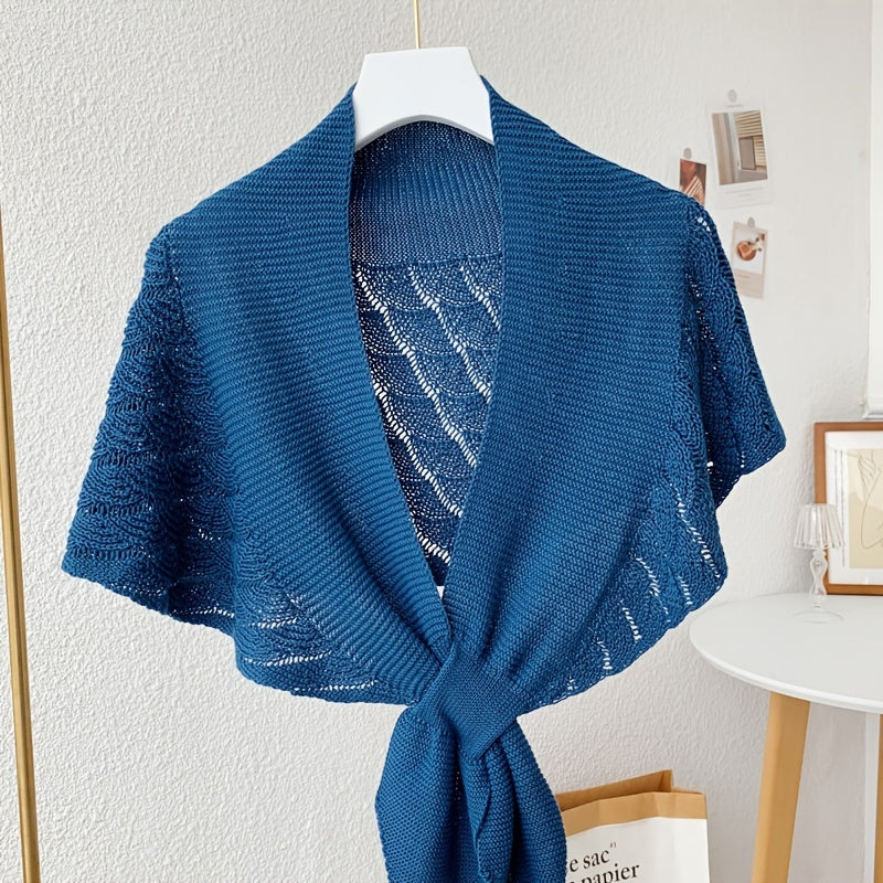 [Stylish Shawl] Lightweight Polyester Women's Stylish Openwork Yarn Shawl | Machine Washable, Perfect for Layering or Standalone Outfits, Weekend Casual Wrap | Versatile Shawl