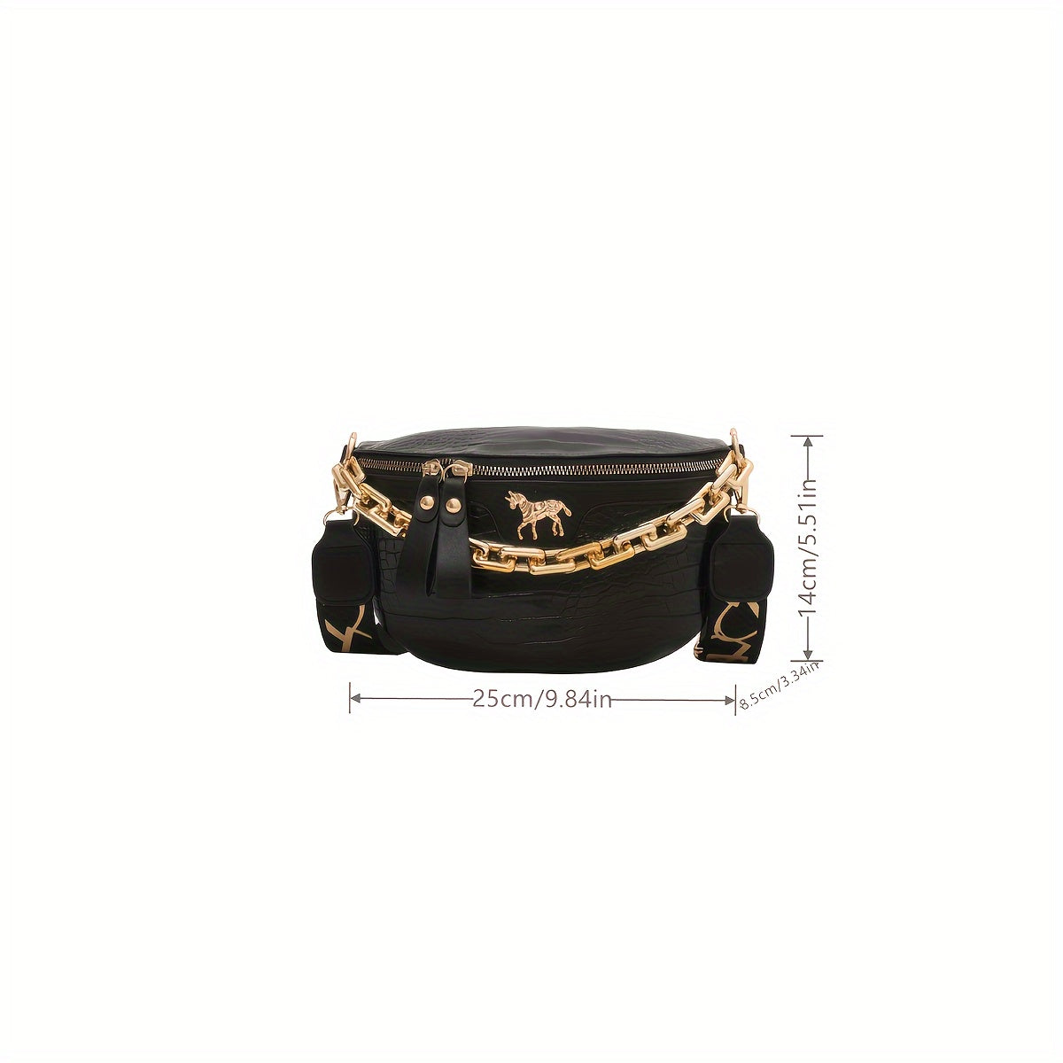 Crocodile Embossed Faux Leather Waist Bag