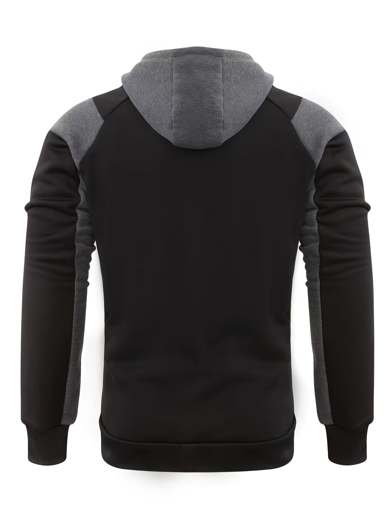 Men's Casual Color Block Zip Up Jacket With Hood - Varsity Style -  Soft Fleece Lining - Perfect for Fall/Winter - Ideal Gift for Teenagers & Young Adults