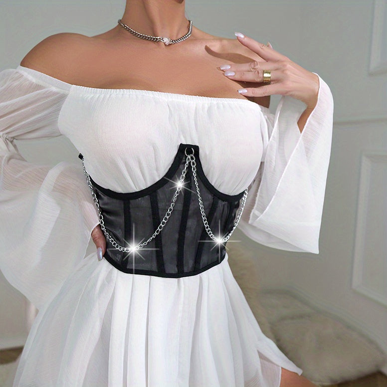 Womens Underbust Boned Satin Bustier Lace Back Corset Belt Waist Corsets Top
