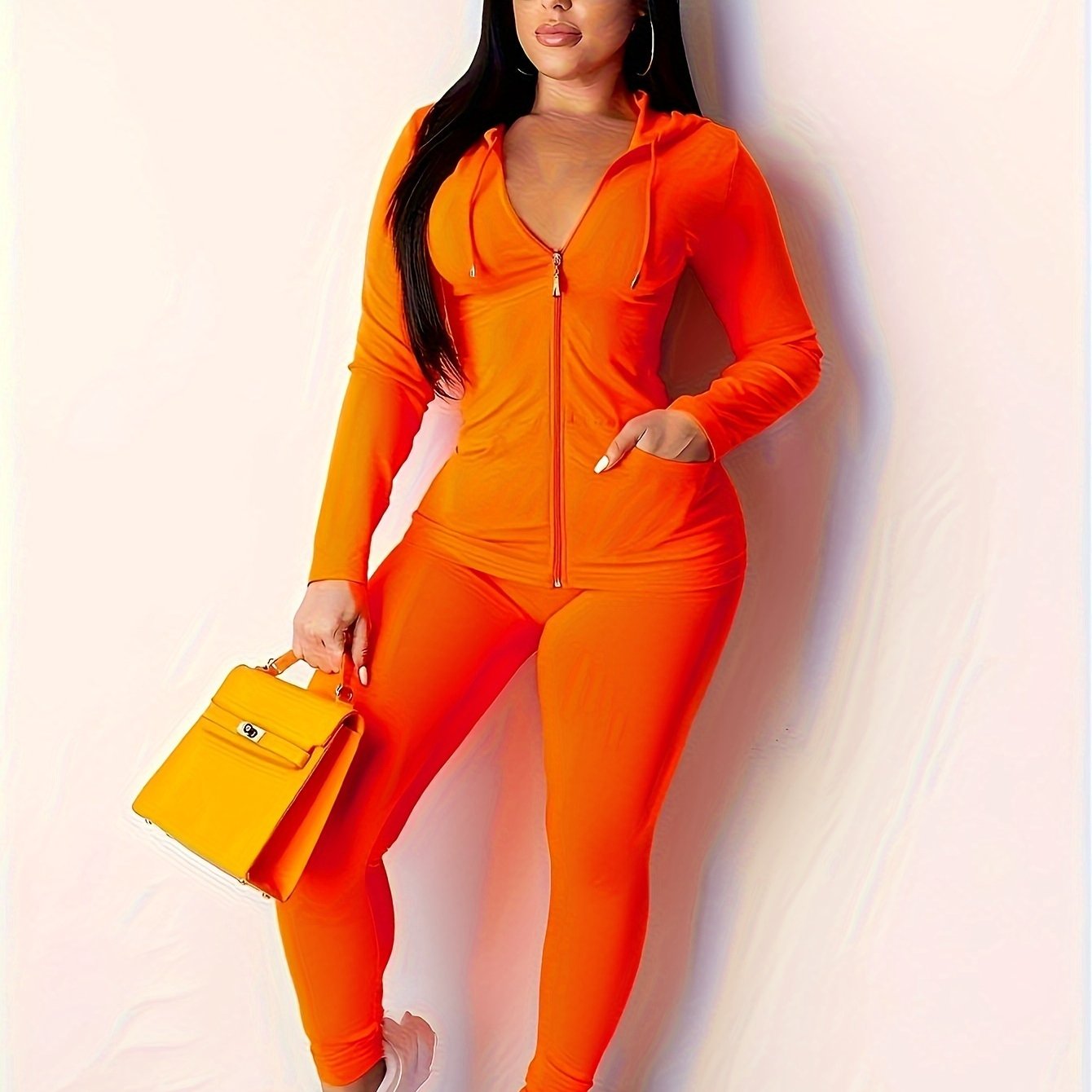 Targeted Women'S Pants Set Two Piece Set Women Festival Fall Winter Top+Pant Sweat Suits Neon 2pcs Outfits Matching Sets